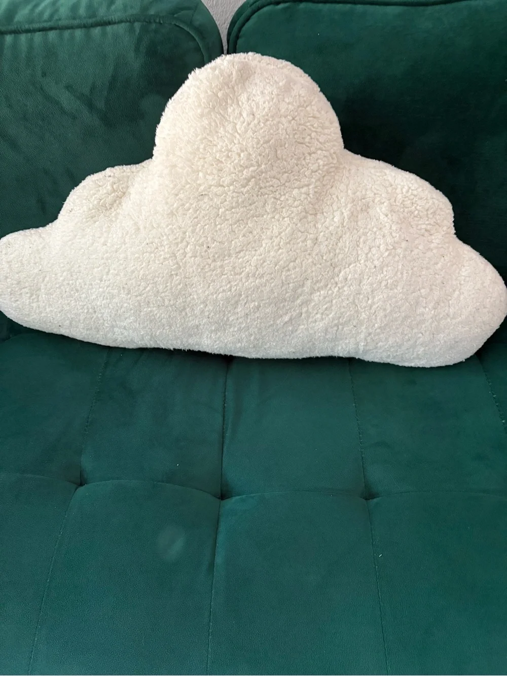 Cloud Shaped Sherpa Throw Pillow in Cream